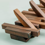 Acsigesn Wooden Coat Rack Wall Mounted Sticks Multi Rack Solid Handmade Natural Walnut Wood Artwork with 7 Flip-Down Unique Modern Hooks for Coats Bag Hat Umbrella Acsigesn