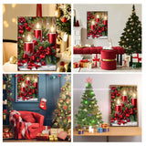 Christmas Diamond Art Kits for Adults - Christmas Candles 5D Diamond Painting, Candles Gem Art for Adults, Gem Painting Kits for Wall Home Decor Arts Craft 12x16inch ajepon