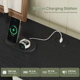 busyaeh 65 Inch Tv Stand with 12 Drawers for 55 65 70 in Tv Stands with Led Lights & Charging Station, 63" Dresser Tv Stand with Open Shelves & 6 Metal Hooks for Bedroom Living Black busyaeh