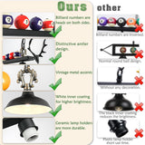 LuoliiTa Pool Table Light, Billiard Light for 7' 8' 9' Pool Table, Hanging Billiards Light for Billiard Room, Game Room, Restaurant, Coffee Shop (3 Lights) LuoliiTa