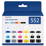 GUBFFON 552 Ink 600ml Refill Ink Bottle Replacement for Epson EcoTank ET-8550 ET-8500 Printer High Capacity 6-Pack (Not Sublimation Ink) GUBFFON