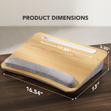 HUANUO Lap Laptop Desk - Portable Lap Desk with Pillow Cushion, Fits up to 15.6 inch Laptop, with Anti-Slip Strip & Storage Function for Home Office Students Use as Computer Laptop Stand - Light Wood HUANUO