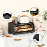 JANSNIMEN Bread Box for Kitchen Countertop, Large Bread Container Storage, Wooden Farmhouse Bread Box with Window Bread Holder (Black) JANSNIMEN