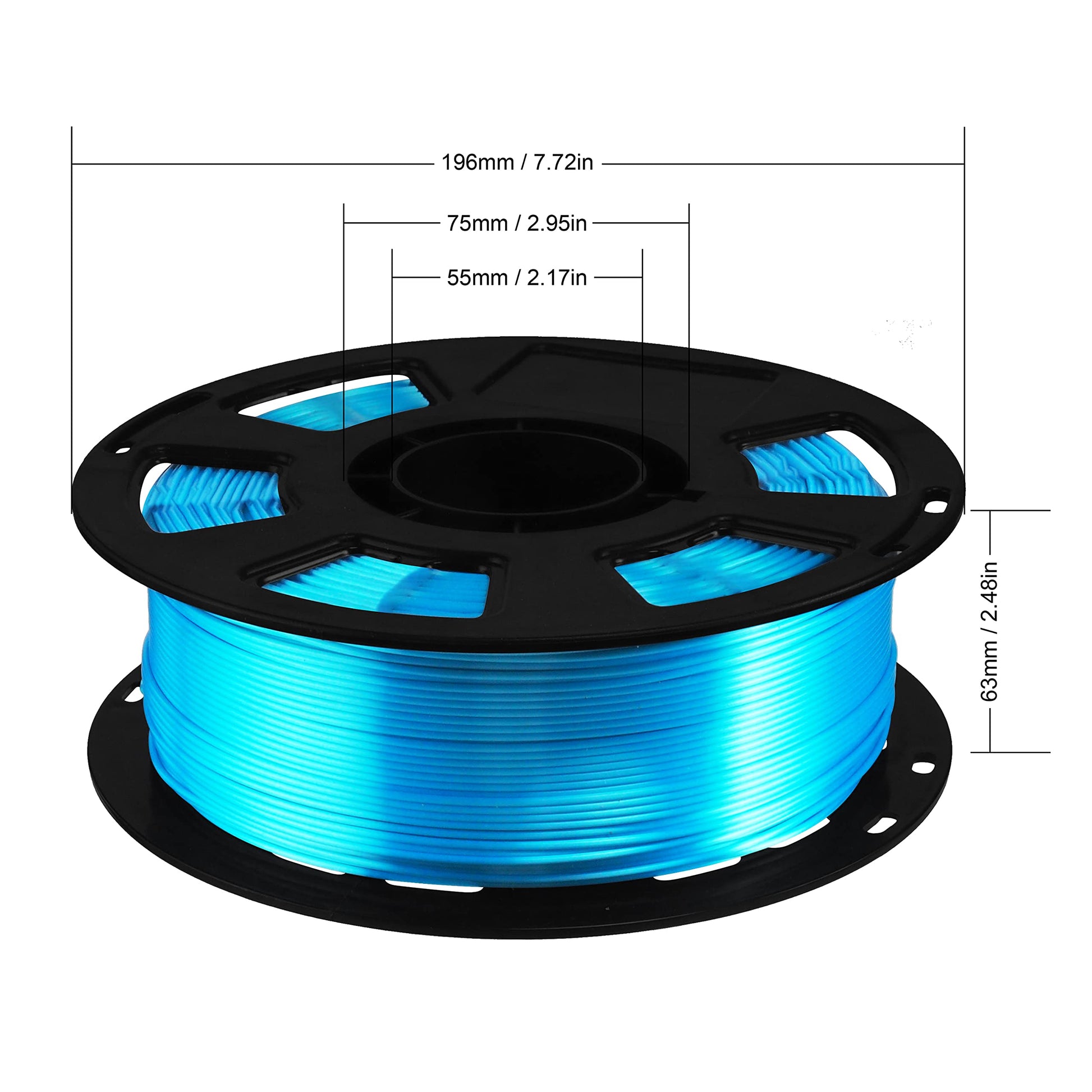 BBLIFE Silk Acid Blue PLA Peacock Blue Pearlescent Shining 3D Printing Material, 1kg 2.2lbs 1.75mm 3D Plastic Material, Widely Support for FDM 3D Printer, Easy to Print - WoodArtSupply