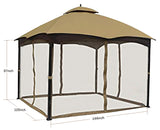 SCOCANOPY Beige 10' x 12' Gazebo Privacy Curtain Set for Lowe's Allen Roth 10X12 Gazebo Model #GF-12S004B-1 / GF-12S004BTO/ TPGAZ17-002 - WoodArtSupply