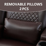 AZXZCS RV Loveseat Recliner, Wall Hugger Recliner Sofa PU Leather with Removable Armrests and Pillows for RVs, Living Rooms, and Home Theaters (Brown, Row of 2) AZXZCS