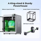 Creality K2 Plus 3D Printer, Support Multi Color Printing Needs CFS, Max 600mm/s Fast Printing, Dual AI Cameras, Full-auto Leveling, Ready-to-Use FDM 3D Printers, Large Build Volume 350x350x350mm Creality