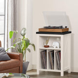 Record Player Stand with Vinyl Record Storage Holds up to 160 Albums,Large Wood Record Player Table Dispaly Shelf，White Turntable Stand Cabinet for Living Room,Bedroom,Office 8 Joaxswe