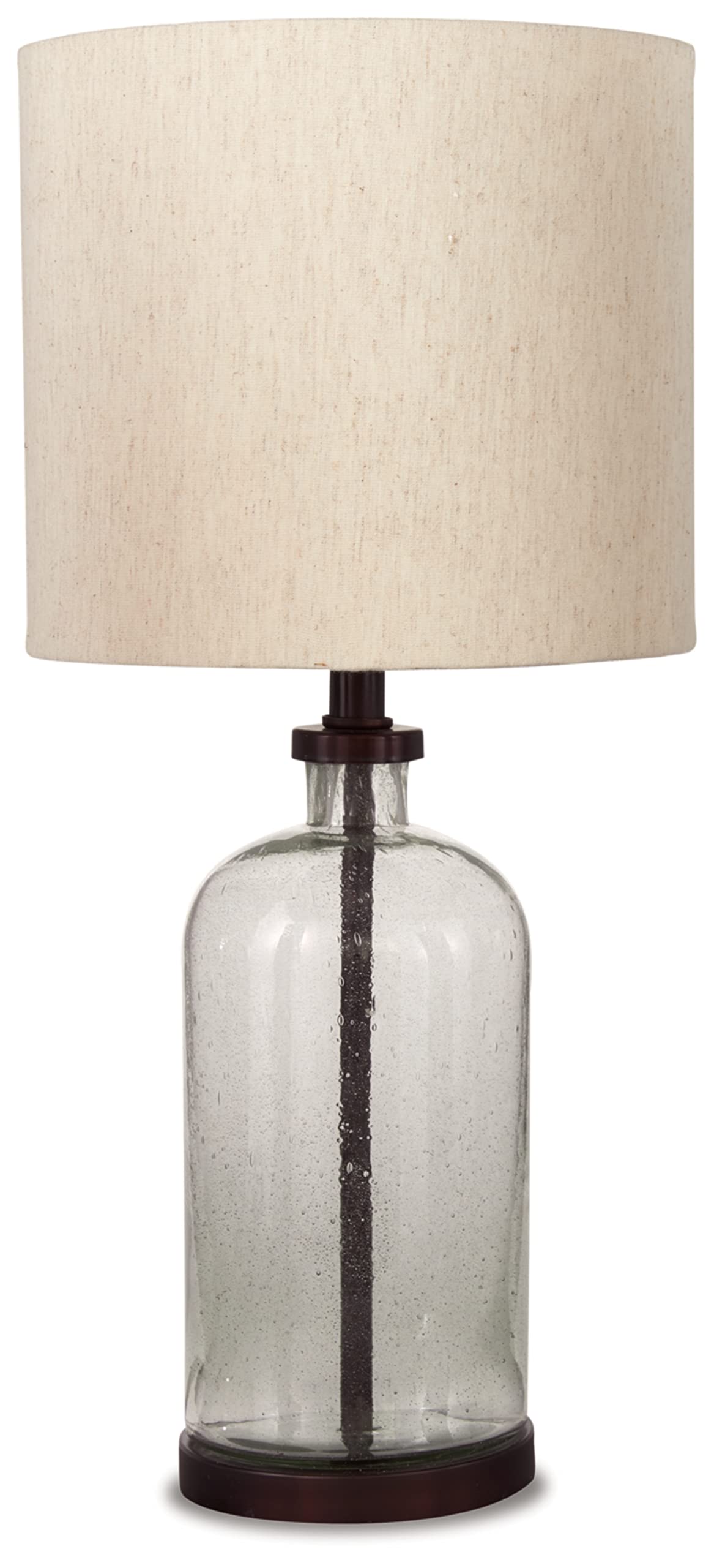 Signature Design by Ashley Bandile Modern Farmhouse 22.5" Seeded Glass Table Lamp, Bronze - WoodArtSupply