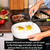 Kyraton Stainless Steel Spatulas Set, Silver Slotted Turner, Solid Turner, Kitchen Spatulas for Nonstick Cookware, Dishwasher Safe, Easy to Clean Kyraton