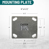 6 Inch Rigid Fixed Caster - 6 X 2 Polyurethane on Iron Wheel - 1200 Lb Weight Capacity - Great for Tool Box Replacements or Heavy Equipment - Easy Push - CasterHQ Brand CasterHQ