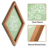 Lenkyin Set of 2 Mushroom Wall Decor Farmhouse Home Wall Decor Wood Diamond Frame Mushroom Aesthetic Art Boho Decor for Living Room Office Dining Room Lenkyin