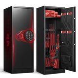 BONANO 10-12 Gun Safe, Gun Safe for Rifles and Pistols, Gun Cabinets for Rifles and Shotguns, Long Gun Safes with Dual Alarm & Mute Mode, Multi-Function Gun Cabinet with Removable Gun Racks BONANO