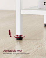 VASAGLE Nightstands, Set of 2 Side Tables with Fabric Drawer, 24-Inch Tall End Tables with Storage Shelf, Bedroom, White ULGS221W14 VASAGLE