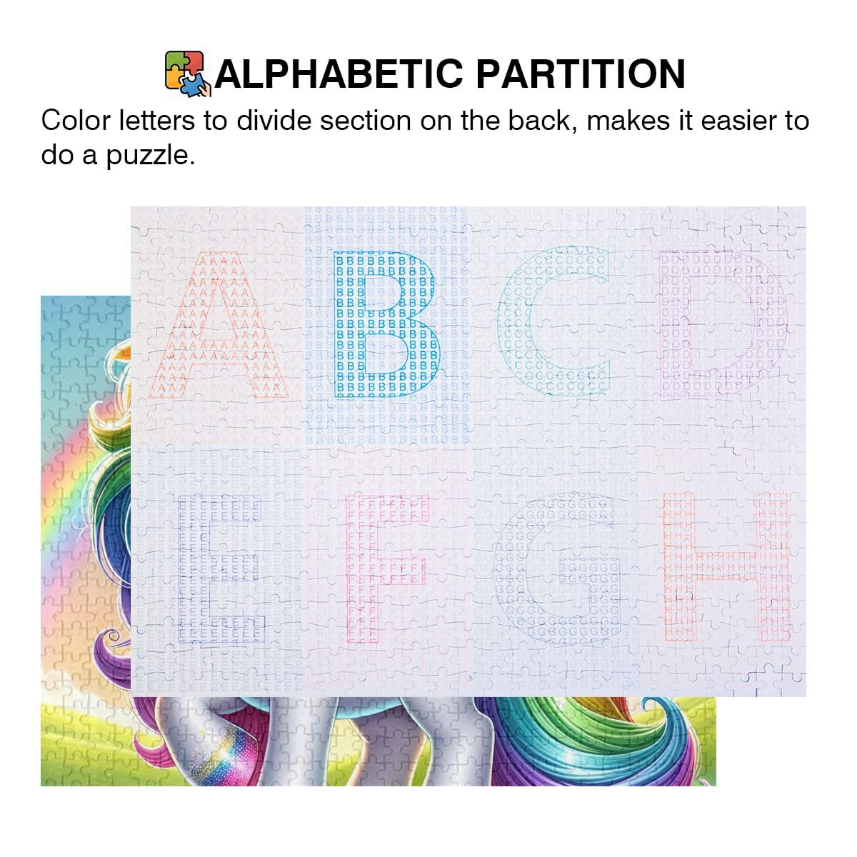 Jigsaw Puzzles Unicorn and Rainbow 1000 Piece Puzzle Christmas Family Games ODAWA