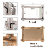 MeMoreCool Farmhouse Rustic Wood Framed Bathroom Mirror, Decorative Wall Mounted Rectangular Mirror for Bedroom, Living Room, or Bathroom, 24x36 Inch, White MeMoreCool