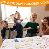 SAYAYA 12 Pack Fairy Wands Craft Kit, 6 Styles Unfinished Wooden Princess Wands with Stickers DIY Fun Party Supplies for Birthday Parties, Princess Celebrations, and Creative Gift & Craft Activity SAYAYA