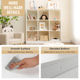 Giantex 9-Cube White Bookcase - Modern 4-Tier Freestanding Storage Organizer with Anti-Tipping Kit Giantex