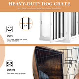 PUPETPO Furniture Style Dog Crate with Cushion, Dog Kennel Medium, Dog Crates, Dog Cage for Small and Medium Dogs, Decorative Dog Kennel with Flip-top Plate, Chew-Proof Metal Bars, White PUPETPO