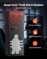 VEVOR 10-12 Gun Safe, Long Gun Cabinet for Rifles and Pistols, Quick Access Rifle Safe with 4 Pistol Pockets and 3 Adjustable Racks, Large Digital Cabinet with Key and Password Lock VEVOR