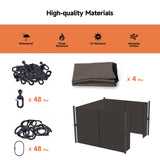 Gazebo Curtains Outdoor Waterproof, Curtain Replacement Universal 4-Panel Sidewalls, Universal Replacement Privacy Curtain Sidewalls with Zipper for Garden Patio Yard (Only Curtains) (10x12ft, Brown) Generic