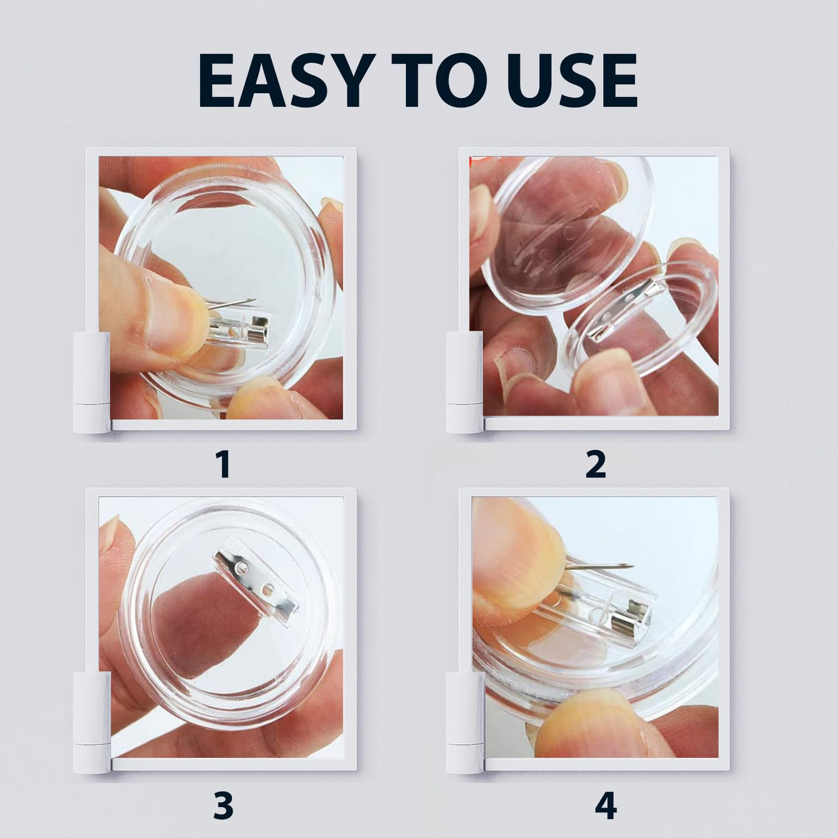 20 Pack Clear Button Pins 1.5 inch DIY Button Pins Kit Make Your Own Acrylic Buttons with Sublimation Button Maker Set for for Christmas Craft Supplies DIY Badges School Projects NIIIYTYB