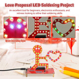 Soldering Learning Kit, ICSTATION Give You My Heart LED Soldering Project Love Proposal RGB LED Light Soldering Practice Kit for Beginners Diyers Student Education and Perfect Present for Father's Day IS