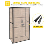 Aivituvin Outdoor Storage Shed with Floor - Strong Metal Frame, Adjustable Shelves, Ventilated Blinds - Ideal for Garden Tools & Outdoor Storage Cabinets Waterproof - Best in Sheds & Outdoor Storage Aivituvin