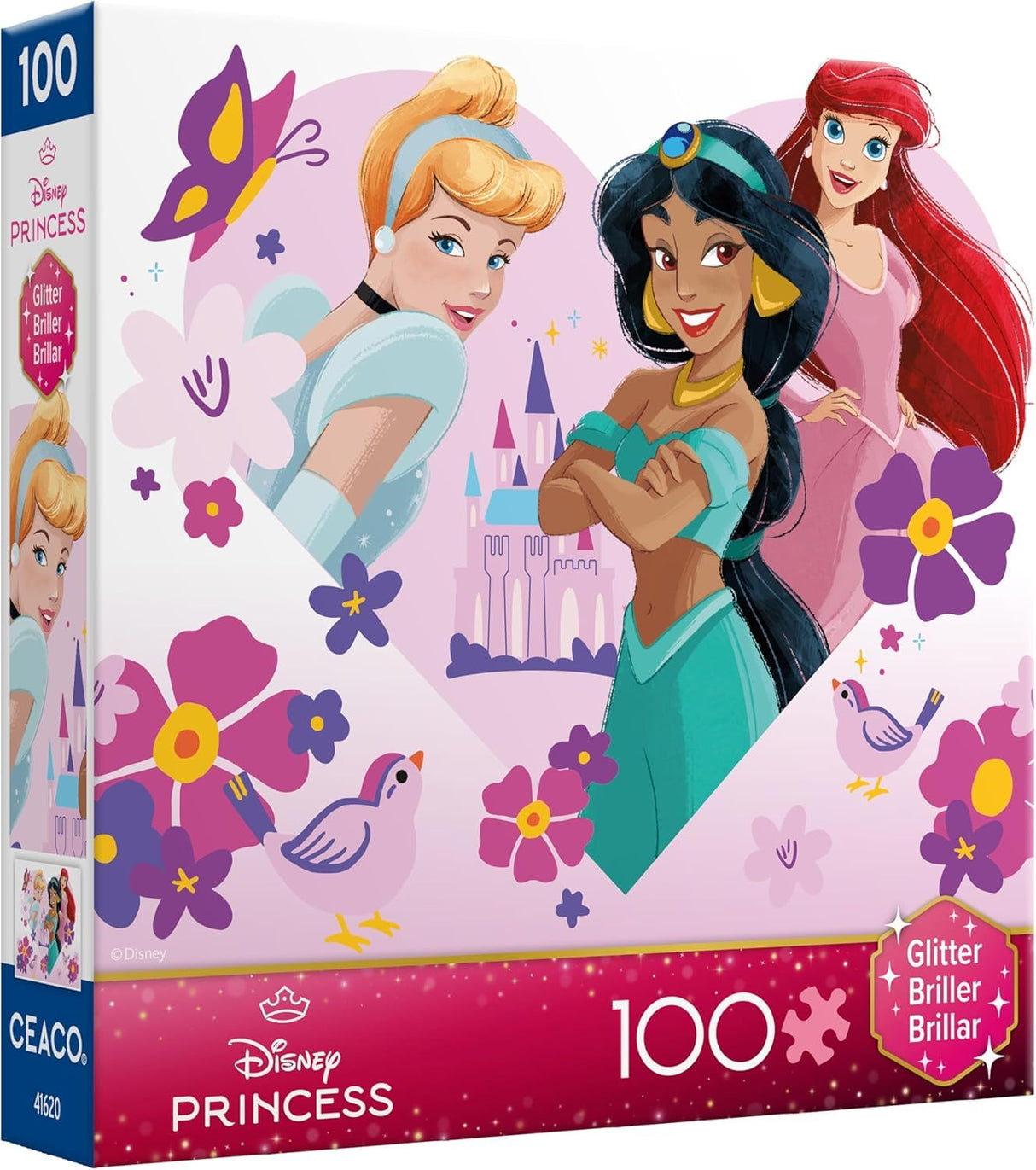Ceaco - Disney - Princess Trio - Glitter Puzzle - 100 Piece Jigsaw Puzzle Ceaco