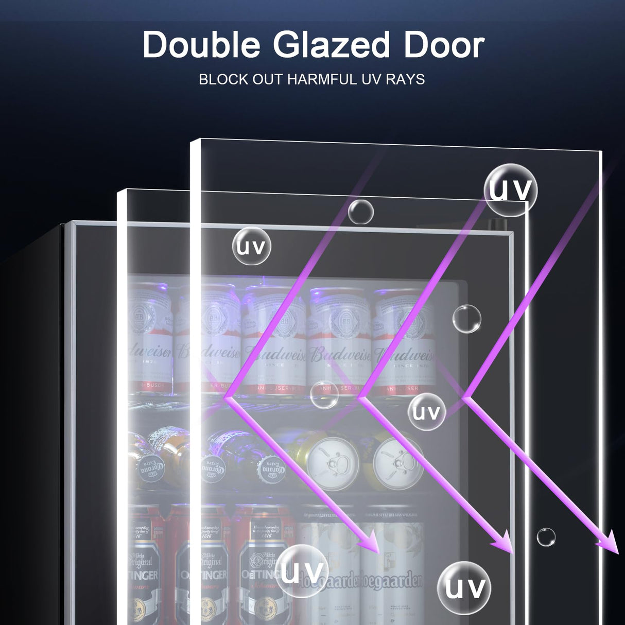 Antarctic Star 60 Can Mini Fridge Cooler - Beverage Refrigerator Glass Door for Beer Soda Wine – Small Drink Dispenser Clear Front Removable for Home, Office Bar (1.6cu.ft) Antarctic Star