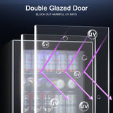 Antarctic Star 60 Can Mini Fridge Cooler - Beverage Refrigerator Glass Door for Beer Soda Wine – Small Drink Dispenser Clear Front Removable for Home, Office Bar (1.6cu.ft) Antarctic Star