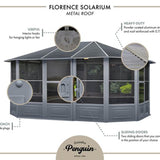Gazebo Penguin Florence - Solarium 12x12 Metal Roof Gazebo Penguin
