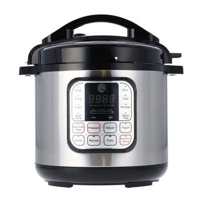 MasterChef Electric Pressure Cooker 10 in 1 Instapot Multicooker 6 Qt, Slow Cooker, Vegetable Steamer, Rice Maker, Digital Programmable Insta Pot with 18 Cooking Presets, Stainless Steel, Non Stick