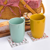 COYMOS 24 Pcs Ceramic Tiles for Crafts Ceramic Coasters for Crafts Blank White Unglazed Ceramic Tile for Painting, Alcohol Ink, Acrylic Pouring - DIY Coaster - Cork Backing Pads Included (4x4 inch) COYMOS