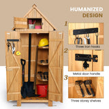 Wooden Outdoor Storage Shed with Double Doors,70” Tall Waterproof Storage Shed with Lock,Sheds & Outdoor Storage with Windproof Tipping for Deck,Backyard Garden and Yard Agitree