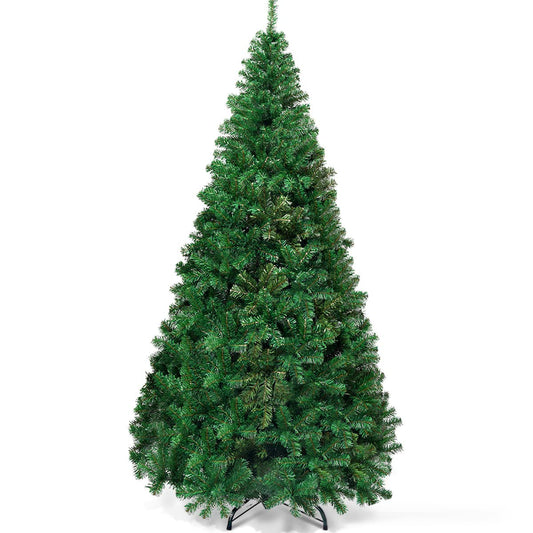 Goplus 7ft Artificial Christmas Tree Xmas Pine Tree with Solid Metal Legs Perfect for Indoor and Outdoor Holiday Decoration, Green