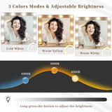 EnHomee Vanity Desk with Mirror and Lights 31.5" W Farmhouse Makeup Vanity Desk with Charging Station Vanity Table with 2 Drawers & Shelves 3 Color Modes Adjustable, Stool Not Included, Antique White EnHomee