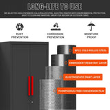 HPDMC Garage Storage Cabinet System - 2 * 6-Pcs Workshop Set with Steel Cabinet Drawers, Rolling Chest, Workbench, Pegboard for Tool Organization HPDMC