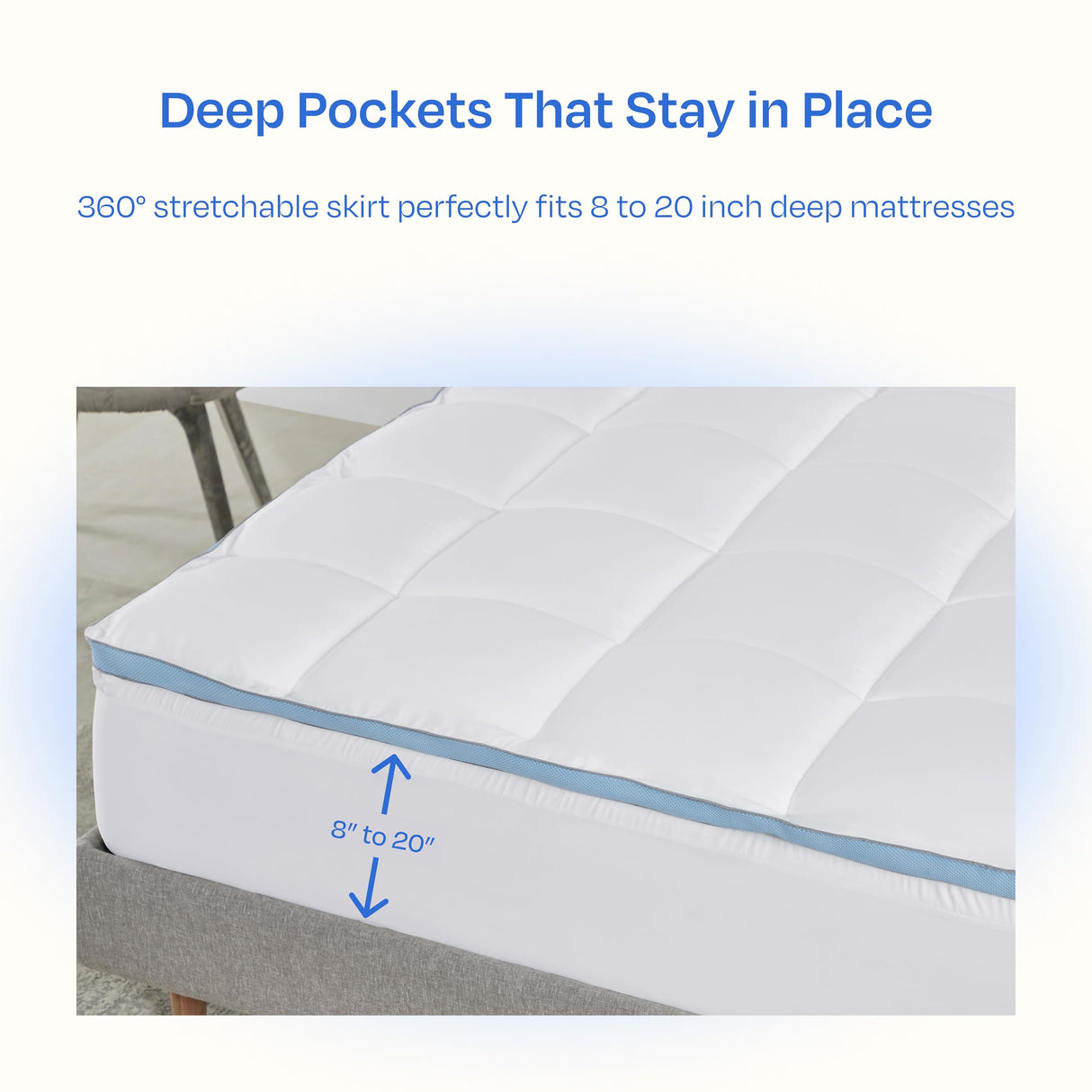 California Design Den Twin Mattress Topper, Thick Cooling Pillow Top Mattress Topper Twin for Restful Sleep, 900 GSM Fill, Breathable & Gentle on Skin California Design Den