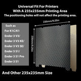 Sahvaim Carbon Fiber PET+Textured PEI 235X235mm K1C K1 Build Plate,3D Printer Platform for Creality K1/ K1C/Ender-3 S1/Ender 5 S1/Ender 3 S1 Pro/Ender V3 KE/Ender3 V3 SE(Without Magnetic Base) SAHVAIM