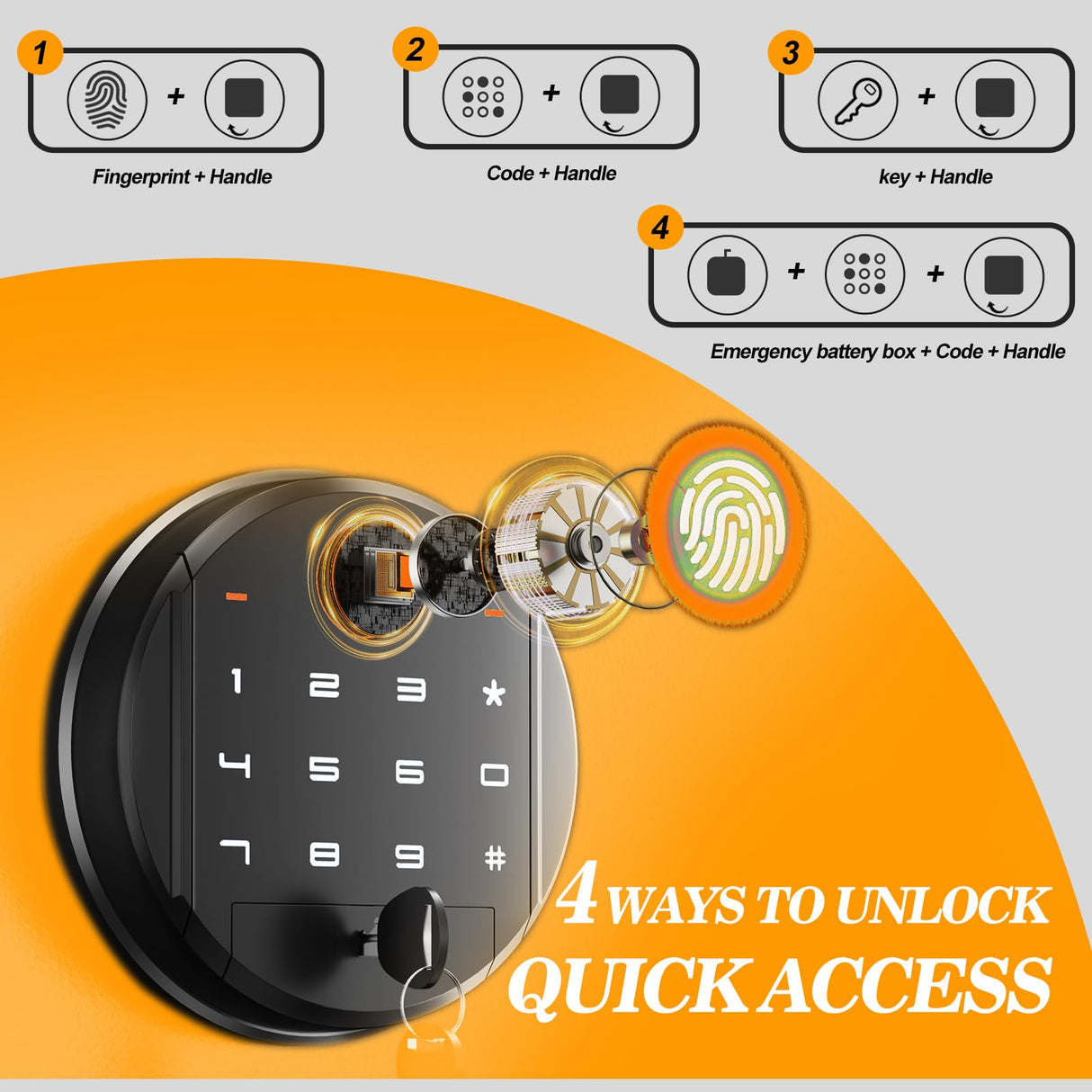 10-15 Gun Biometric Safe Unassembled Large Rifle Gun Safes with Dual Alarm, Mute Function, and LED Light for Home Generic