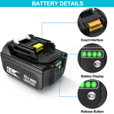 Worthmah 2 Packs 6.0Ah 18 Volt Replacement Battery Replacement for MAK Original 18V Battery with LED Indicator BL1815 BL1860 BL1830, Perfection Compatible with Original 18V Cordless Power Tools Worthmah