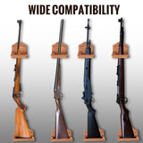 GlikCeil 1 Set Vertical Gun Rack Hardwood Gun Rack Holder Wall Mount Brown Rifle Rack Wooden Gun Hooks Gun Hangers for Wall for Rifles Shotguns Bows Display Storage GlikCeil