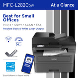 Brother MFC-L2820DW Wireless Compact Monochrome All-in-One Laser Printer with Copy, Scan and Fax, Duplex, Black & White | Includes Refresh Subscription Trial(1), Amazon Dash Replenishment Ready Brother