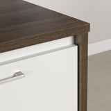 South Shore Myro Kitchen Island, Natural Walnut and White South Shore