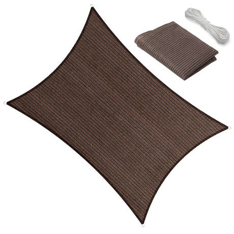 8' x 18' Sun Shade Sail Canopy Awning Permeable Fabric Pergola Cover, for Outdoor Patio Lawn Garden Backyard Carport, Brown INCHRISL