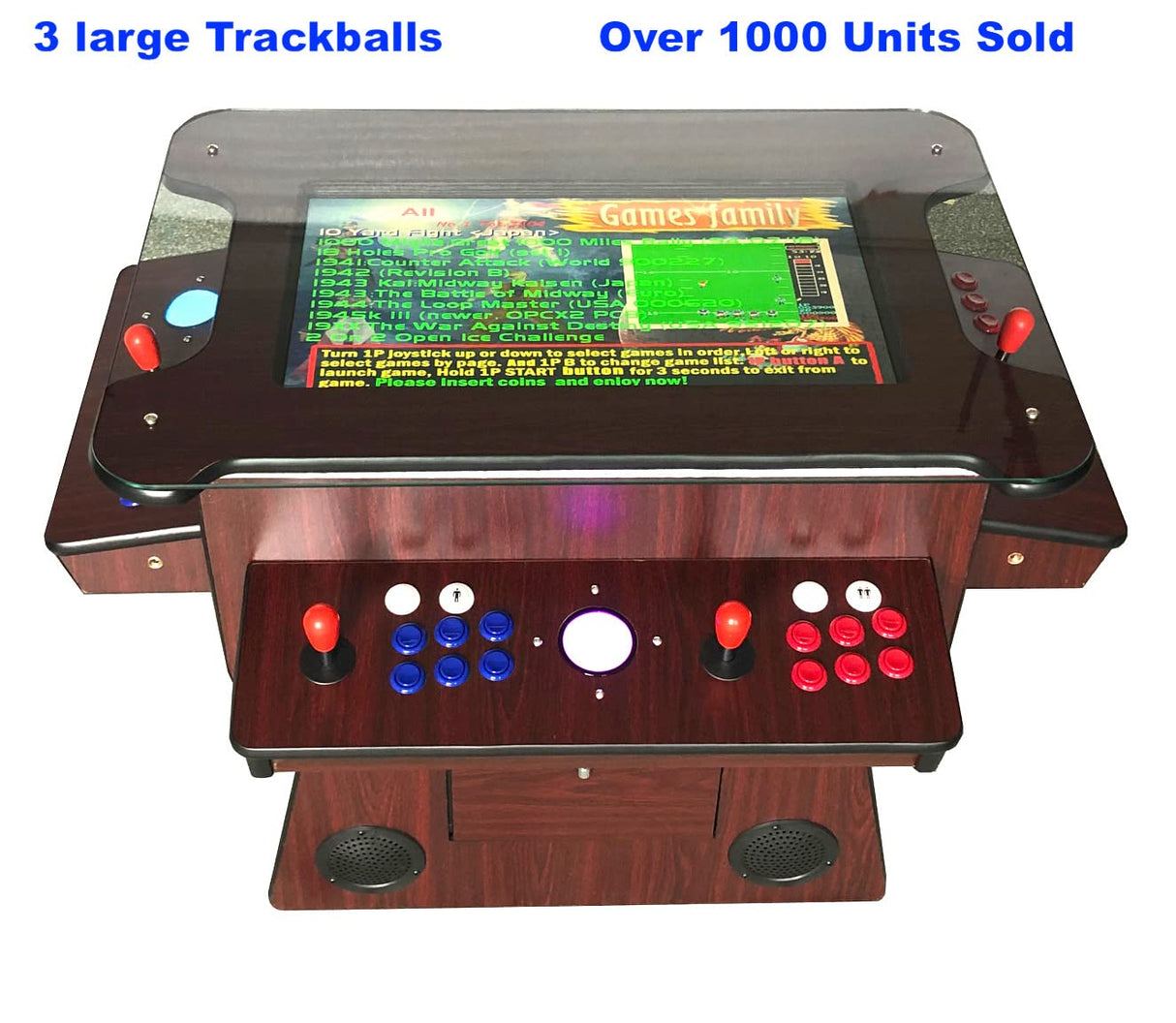 Top Us Video Arcades Full Size Commercial Grade Cocktail Arcade Machine 3515 Games Lift Up / Tilt Screen 26.5 Screen Tempered Glass 2 Stools Included 5 Year Warranty Dark Wood TOP US VIDEO ARCADES