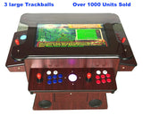 Top Us Video Arcades Full Size Commercial Grade Cocktail Arcade Machine 3515 Games Lift Up / Tilt Screen 26.5 Screen Tempered Glass 2 Stools Included 5 Year Warranty Dark Wood TOP US VIDEO ARCADES
