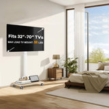 TVON Rolling TV Stand for 32 to 65 70 Inch TVs, Elegant Floor TV Stand with Wheels, Mobile TV Stand with 9 Levels of Height Adjustment for Optimal Viewing, White TV Stands for Living Room, Outdoor TVON