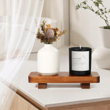 KASUNTING Small Wood Tray Pedestal Stand Farmhouse Bathroom Decor Decorative Wooden Riser Kitchen Soap Dish Holder/Tray for Vanity, Counter, Sink Kasunting